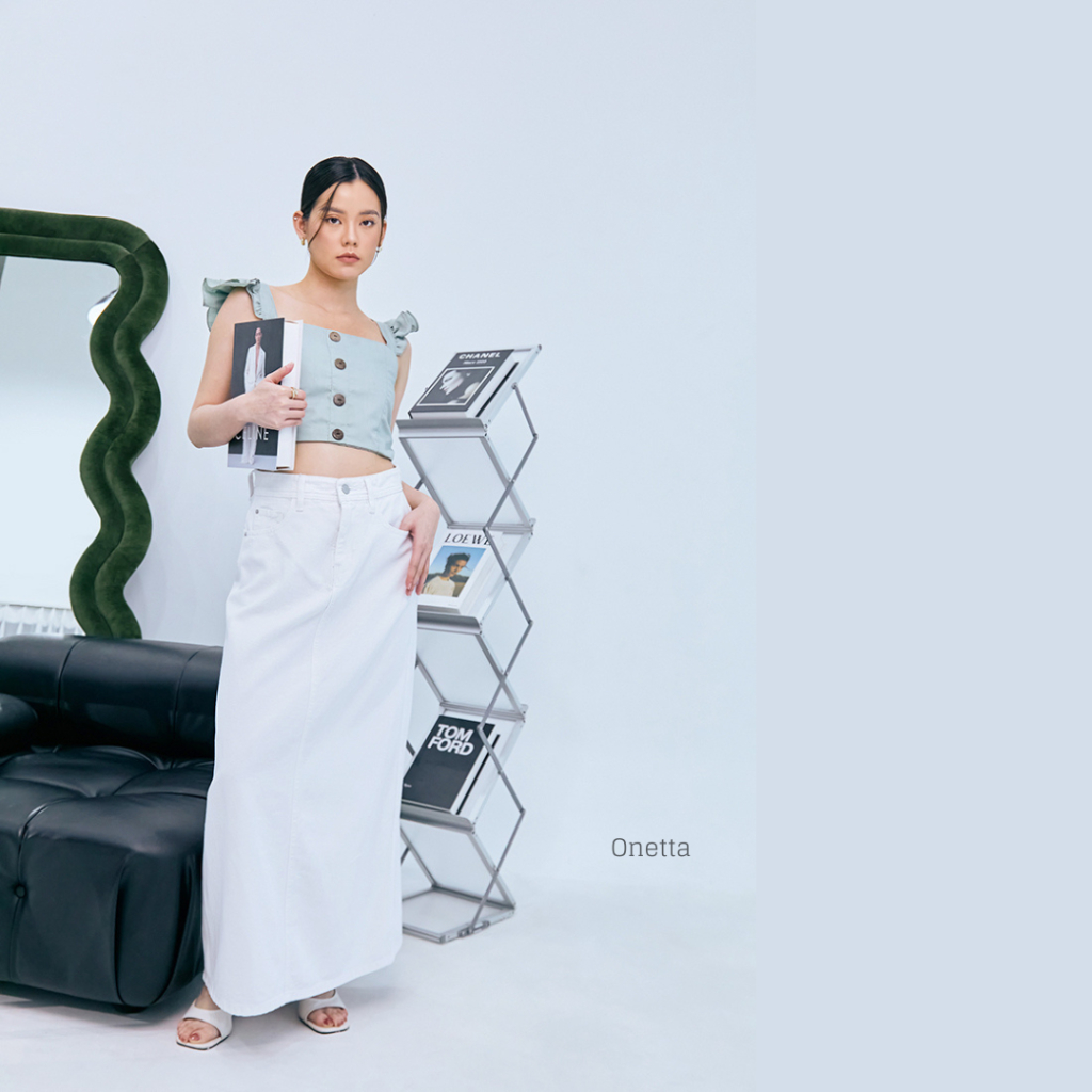 MJ Rok Jeans Putih Wanita High Waist Basic Style OLIVIA WHITE - Onetta