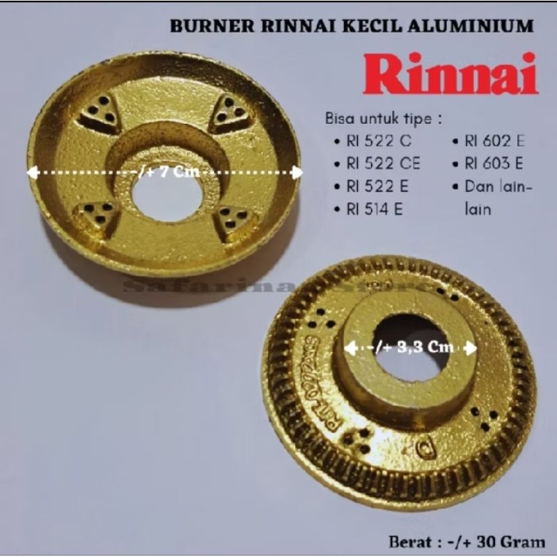 BURNER KOMPOR GAS RINNAI KECIL TYPE 511 522 602 C/E