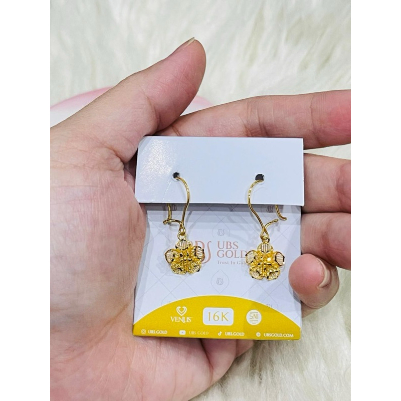 anting hooks bunga kerawang terbaru emas asli kadar 700