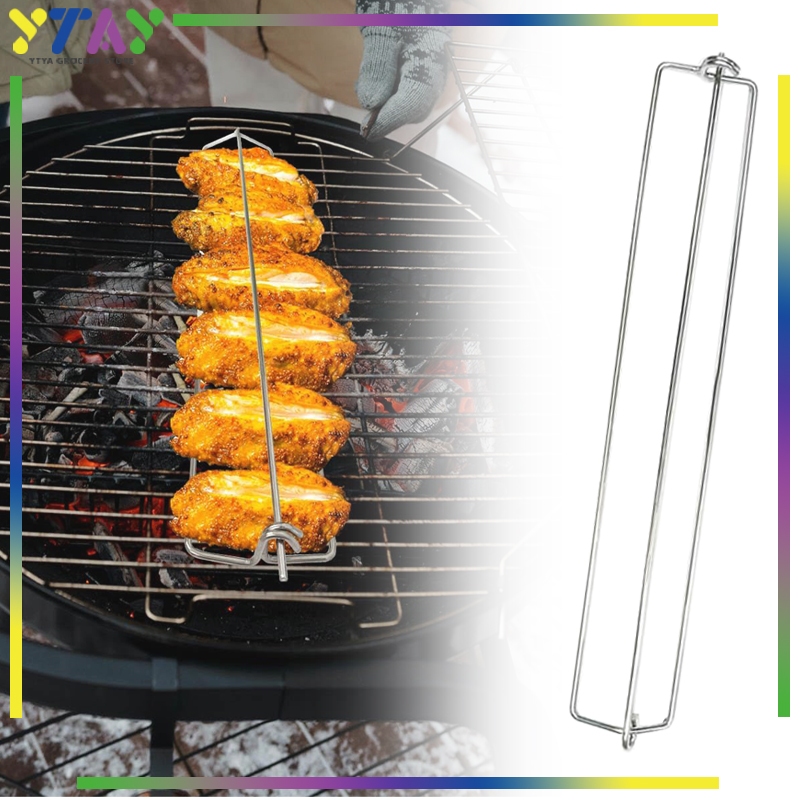 Tusuk Sate Bentuk U Reusable Stainless Alat Garpu Roti Panggang Kebab/Barbeque/Bbq/Daging Garpu
