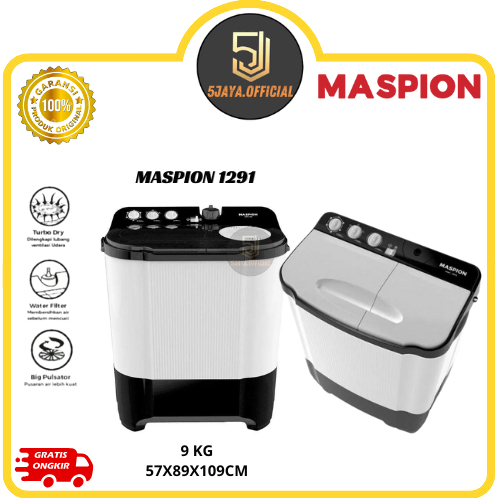 Mesin Cuci Maspion 2 Tabung 9KG - 1291 Maspion