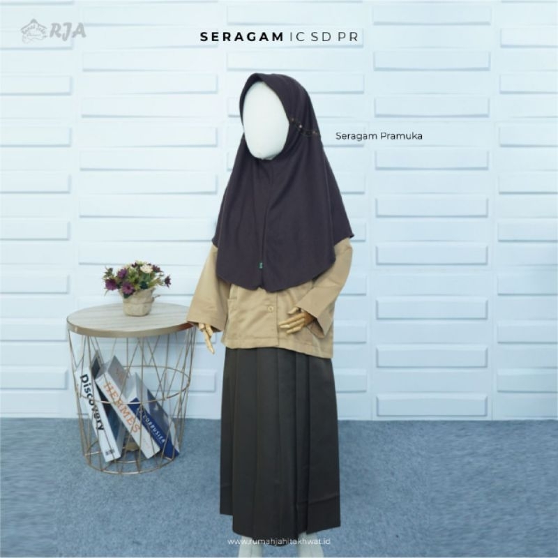 Seragam Sekolah SD Pramuka Perempuan/Seragam Sekolah Baju dan Rok SD Pramuka