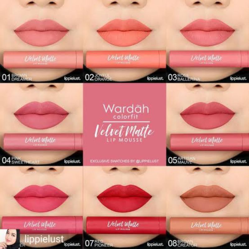 WARDAH COLORFIT VELVET MATTE LIP MOUSSE - Lipcream velvet - wardah velvet