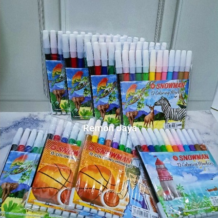 

12 pcs spidol warna warni Snowman Murah
