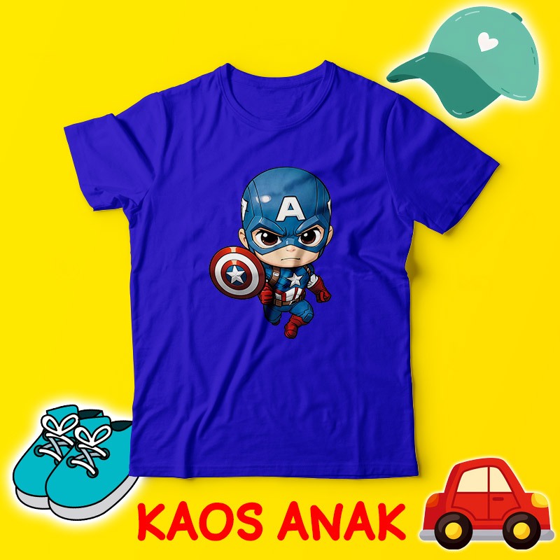 Jual Baju Anak Captain America Terbaru - Kaos Anak Marvel Captain America - Kaos Captain America