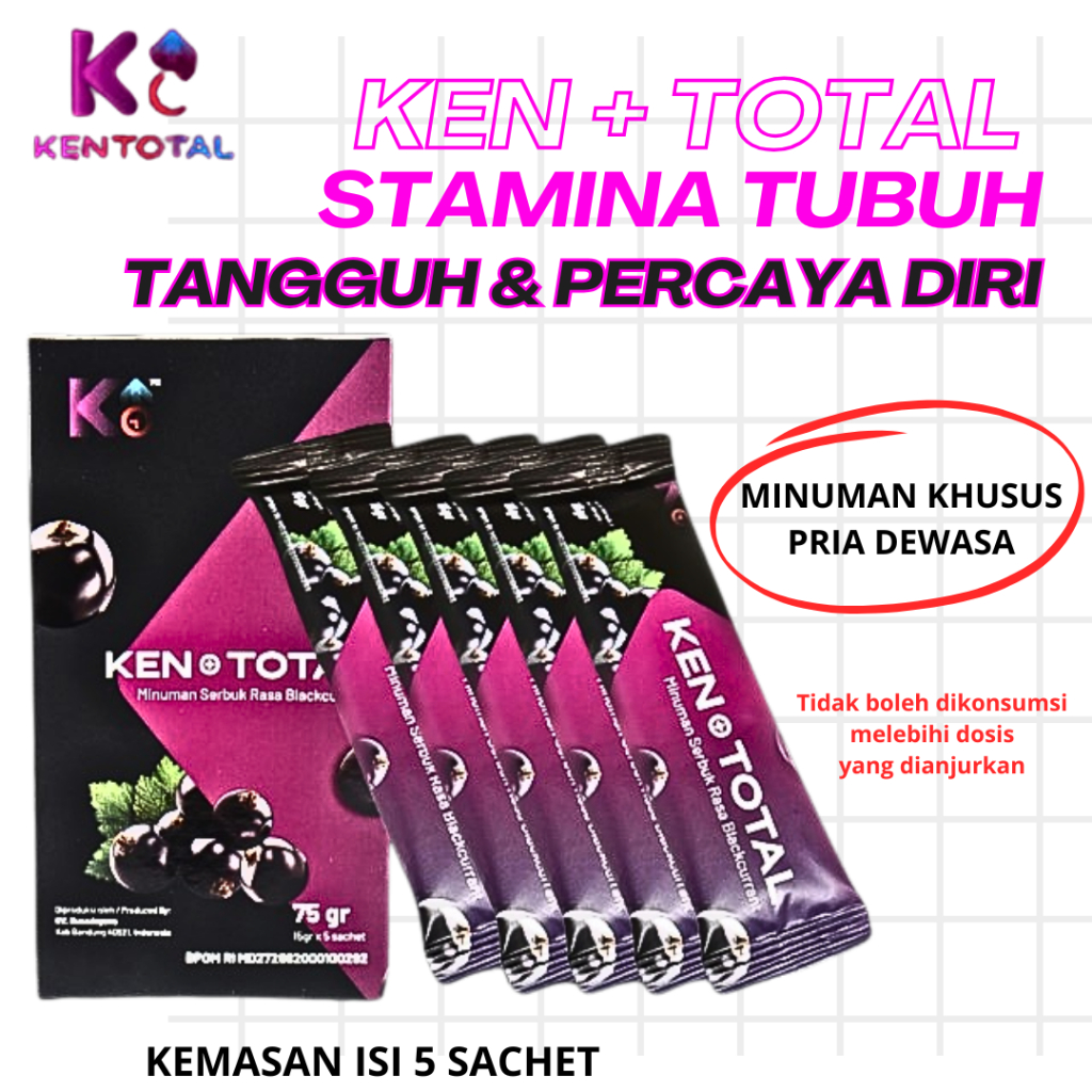 

KENPLUS KEN+ TOTAL Minuman Serbuk Khusus Pria Dewasa KENTOTAL Penambah Stamina Kemasan KEN+TOTAL Sachet 5 Sachet