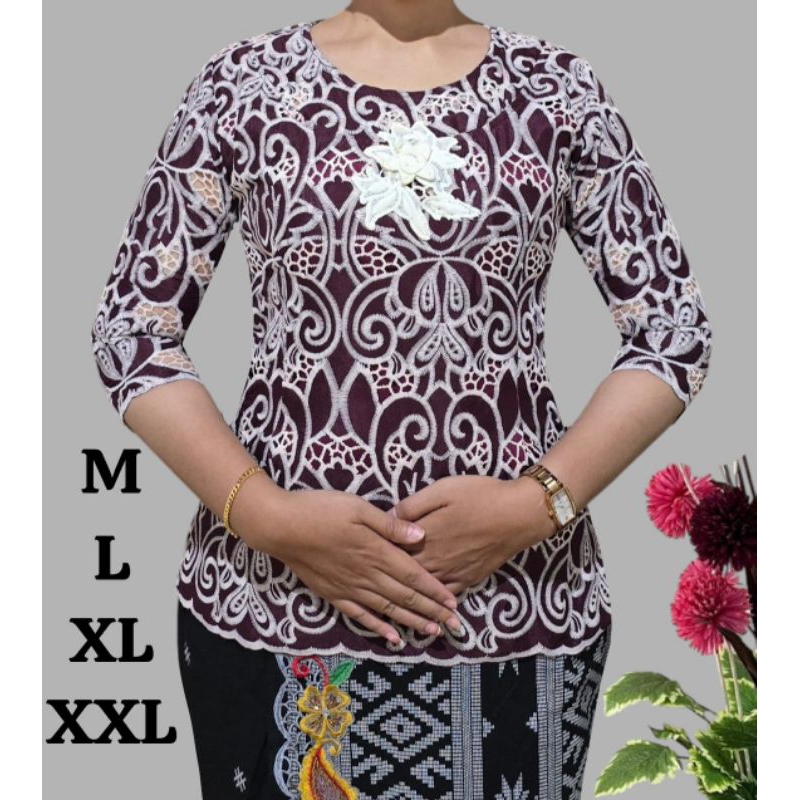 Blus bahan Bordir Premium lapis katun terbaru