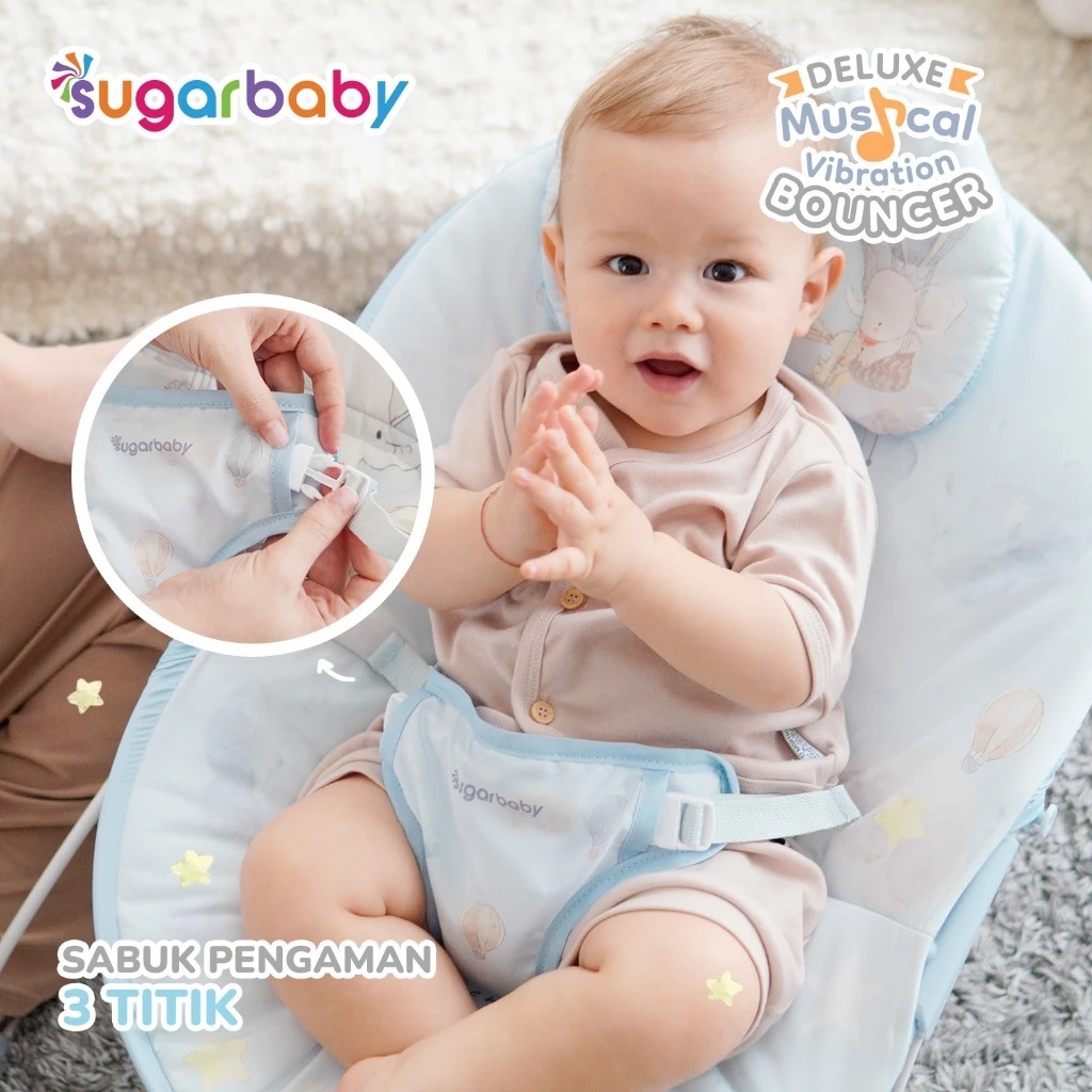 HOKI bouncer Sugar Baby New Deluxe Musical Vibration Bouncer/Ayunan Bayi/Bouncer Bayi ayunan bayi