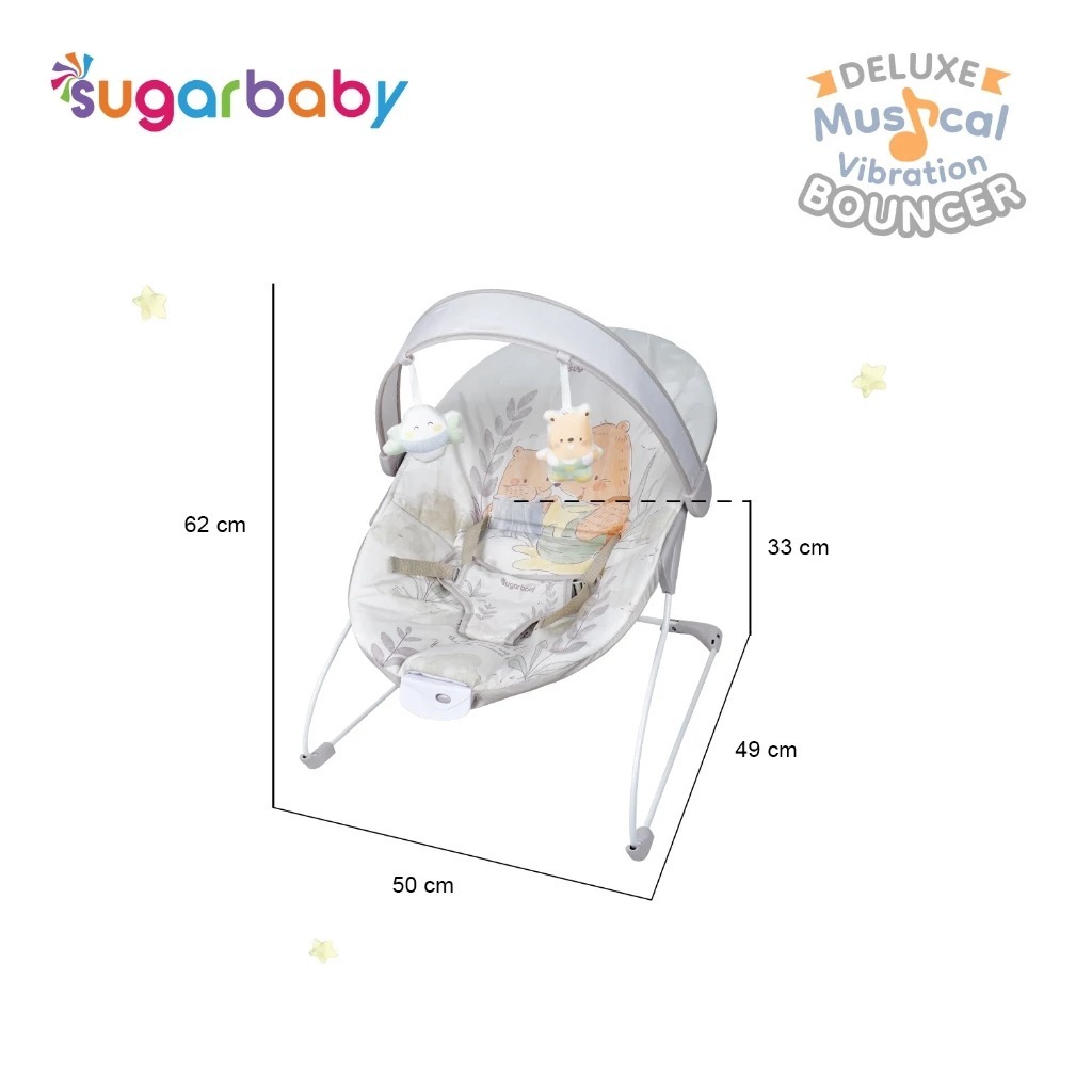 DGT bouncer Sugar Baby New Deluxe Musical Vibration Bouncer/Ayunan Bayi/Bouncer Bayi ayunan bayi