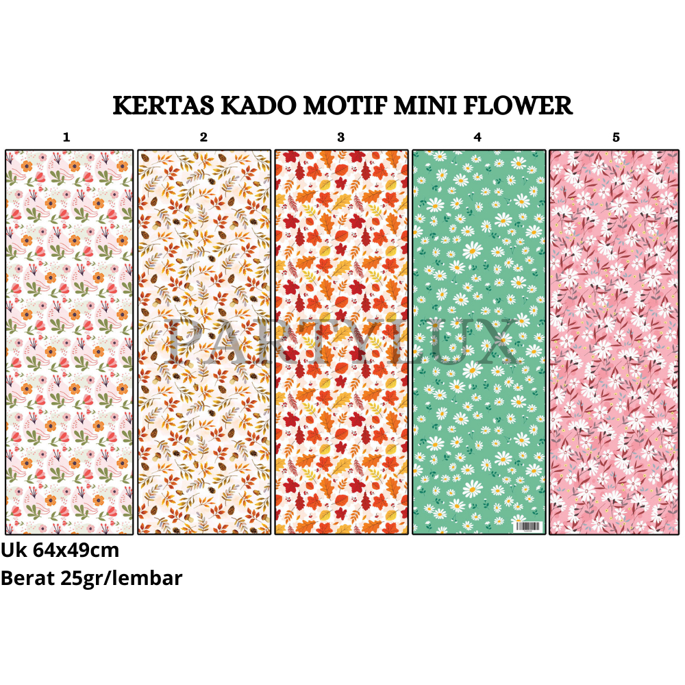 Kertas Kado Bunga Mini Flower Aesthetic Lucu / Bungkus Kado Estetik Doff Wrapping Paper