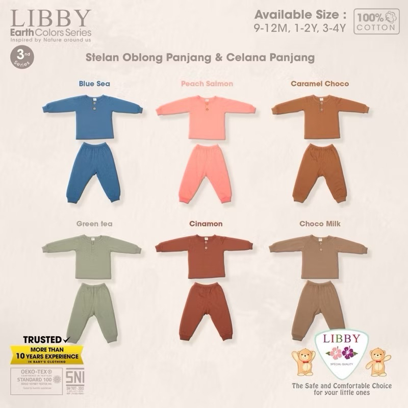 Libby Earth Series Setelan Panjang - BIG SIZE Piyama anak besar lengan panjang