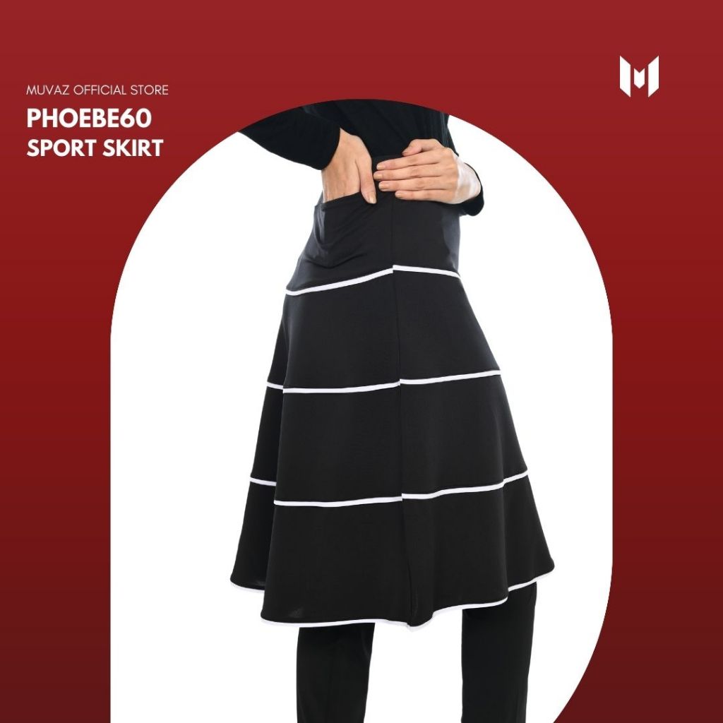 Muvaz Phoebe 60 - Rok Olahraga Wanita Model Payung Bergaris Panjang 60 cm