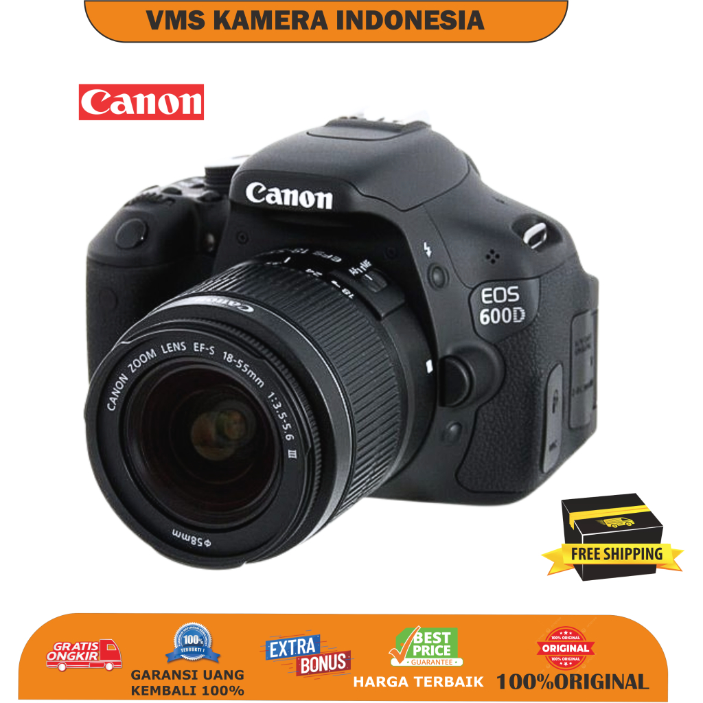 Canon 600D Lensa Kit 18-55mm Original Kamera DSLR
