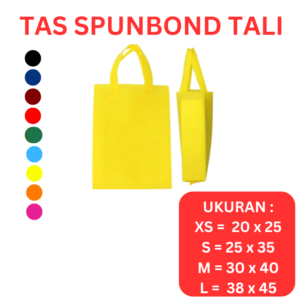 

Totebag Polos Bahan Tas Spunbond | Goodie Bag Tas Belanja Model Tali Warna Kuning