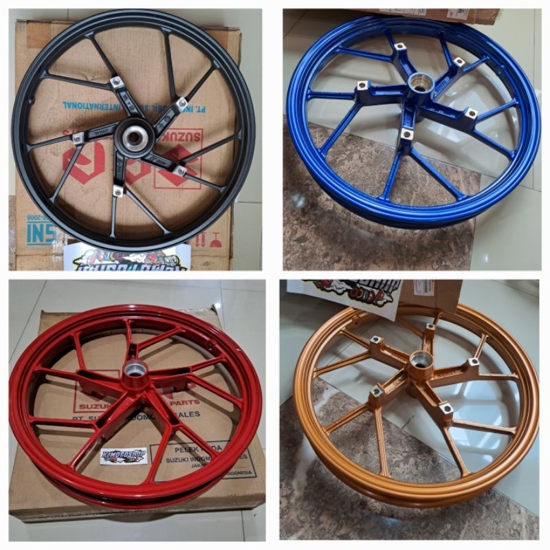 Rims Wheel Velg Depan Hitam Merah Biru Gold Satria Fu Fi Raider R150 Fi Original SGP