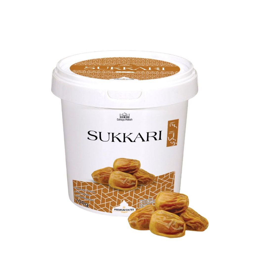 

Cahaya Mekah Kurma Sukari Ember 700gr Kurma Sukkari Premium Original High Quality