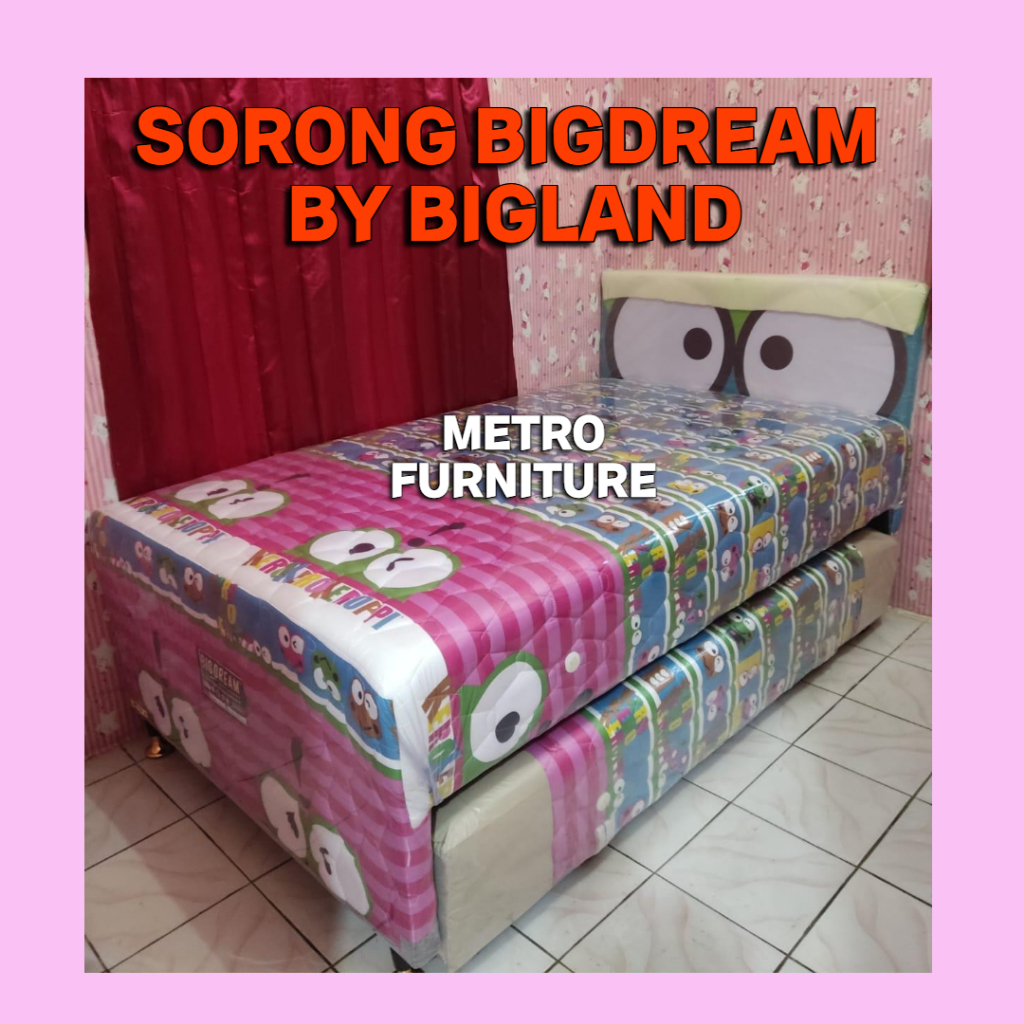 SPRINGBED 2 IN 1 120CM BIGDREAM BY BIGLAND KASUR SORONG 2 IN 1 ANAK KEROPI BIGDREAM BY BIGLAND FREE 