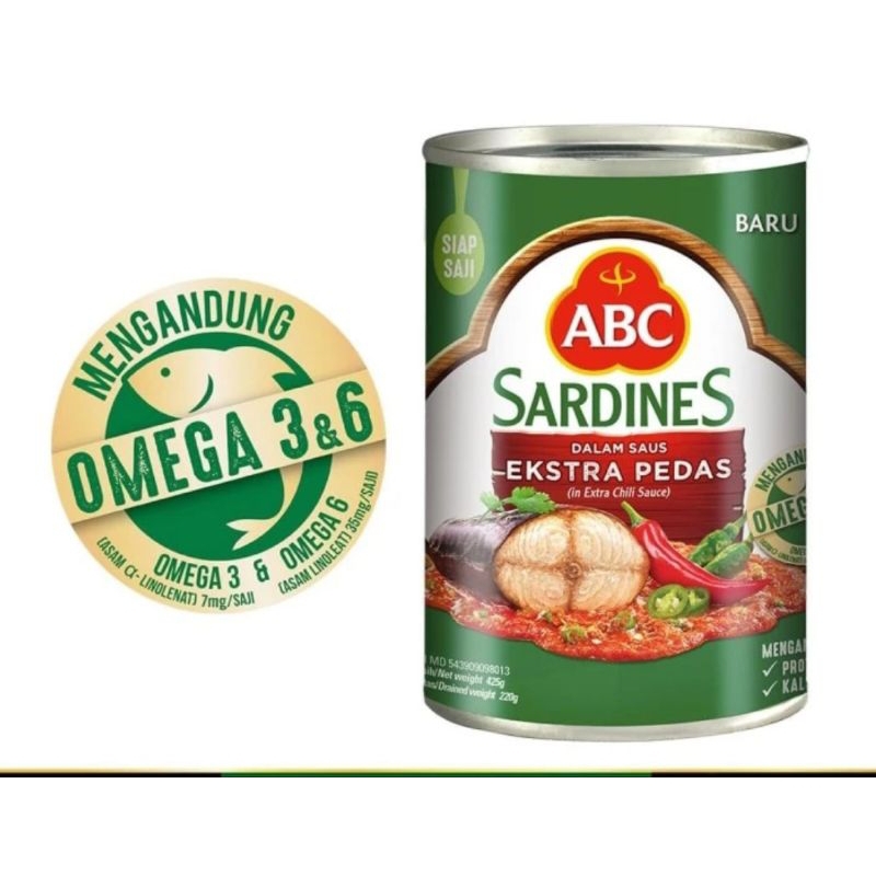 

FREE PACKING- ABC SARDEN EXTRA PEDASS 425GR/ SARDEN ABC KALENG 425GR