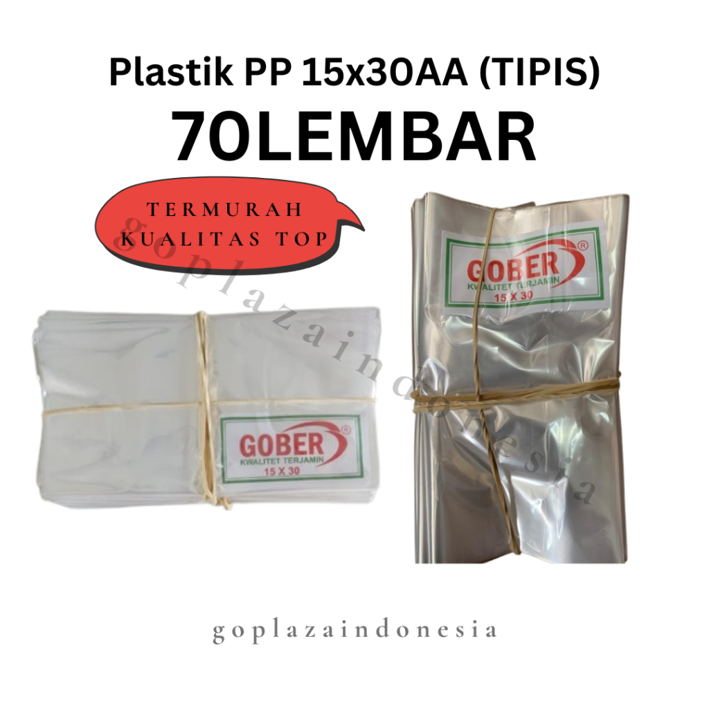 (70 lembar) Plastik Bening Sayur PP TIPIS tipe 15x30 AA