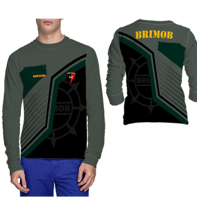 BRIMOB Baju Dinas Kaos Jersey Tangan Panjang Fullprint Gratis Nama