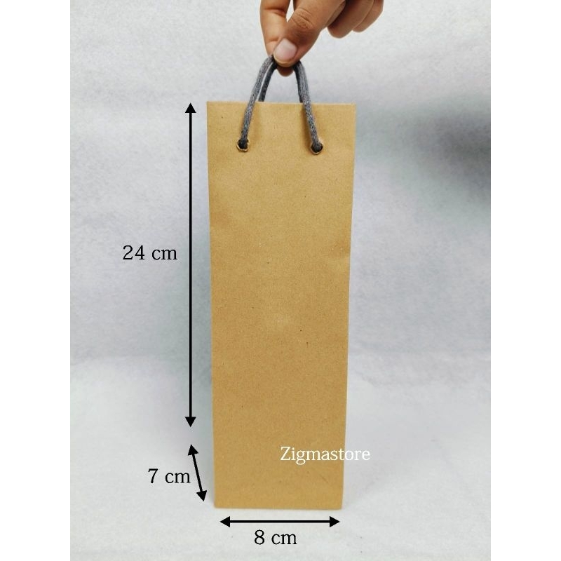 

Paperbag Souvenir Botol Coklat Polos / Tas Kertas Botol (8x7x25)