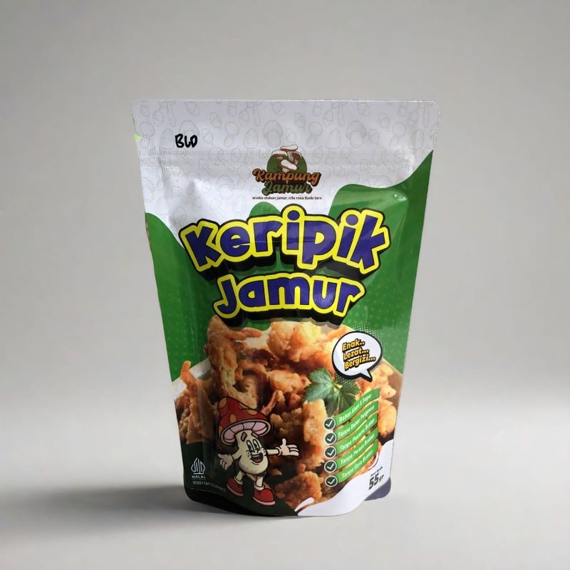 

kampung jamur, keripik jamur enak lezat bergizi Cemilan