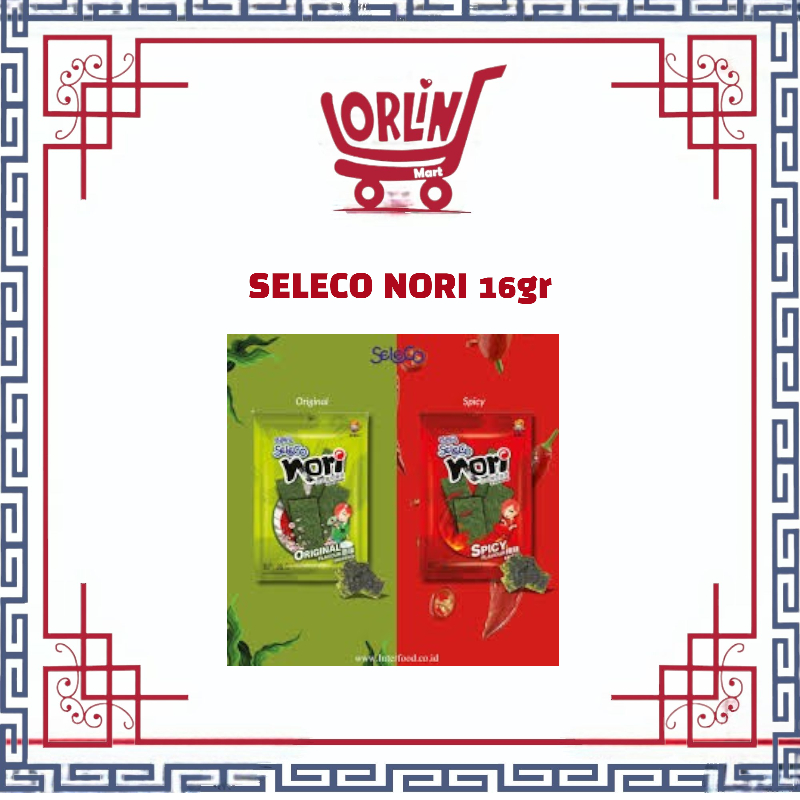 

SELECO NORI 16G / NORI ORIGINAL / NORI SPICY / NORI / RUMPUT LAUT