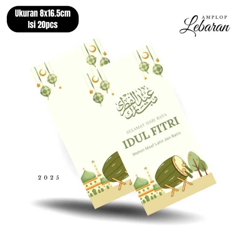 

Amplop Lebaran Premium 2025 Tanpa Dilipat Ukuran Besar 8x16.5cm Isi 20pcs Kertas Tebal 100gsm - Motif Eksklusif Lebaran 2025