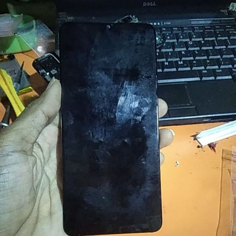 lcd samsung A20s ori copotan normal mulus