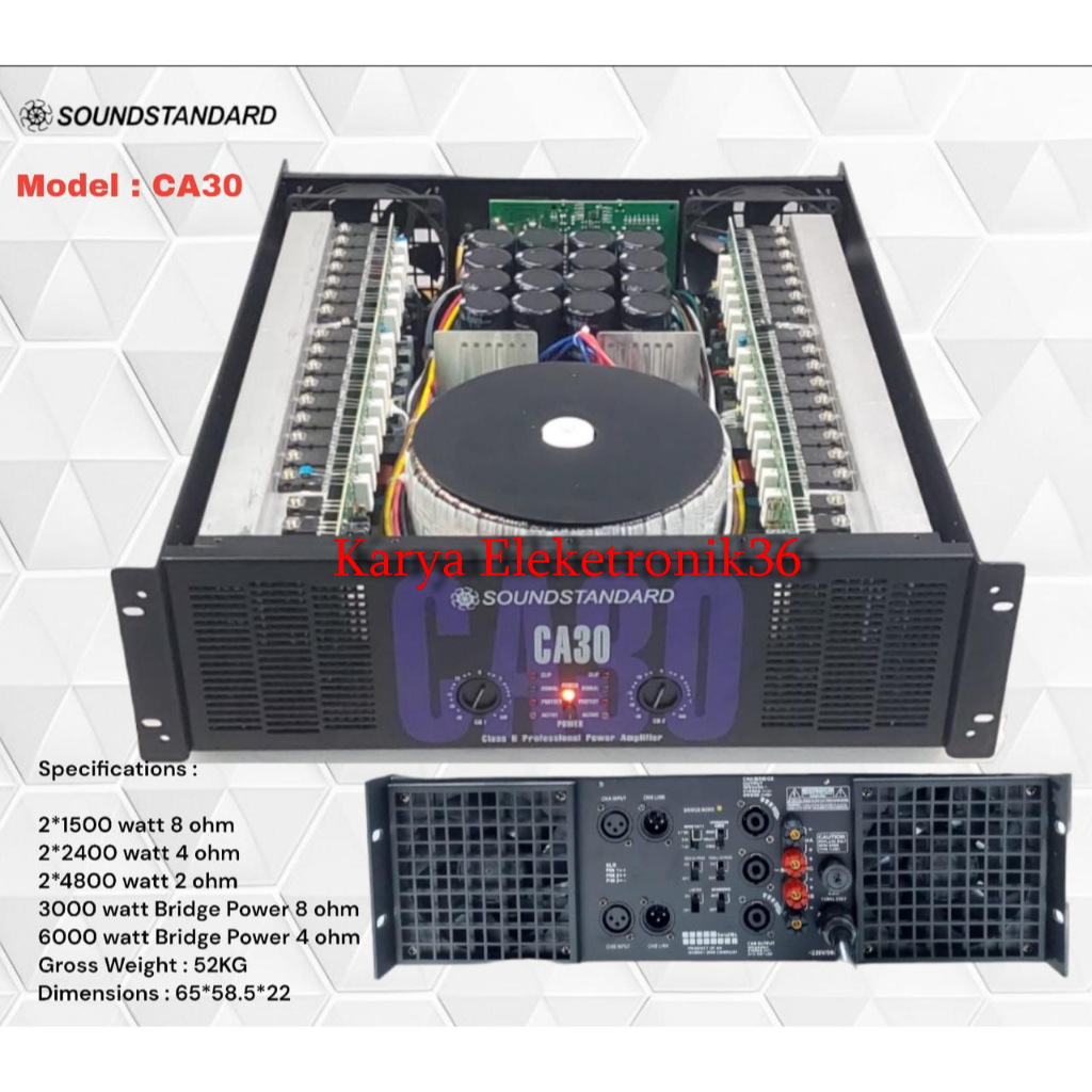 POWER AMPLI SOUNDSTANDARD CA30 POWER SOUND STANDAR CA30  MODEL TERBARU BODY PANJANG
