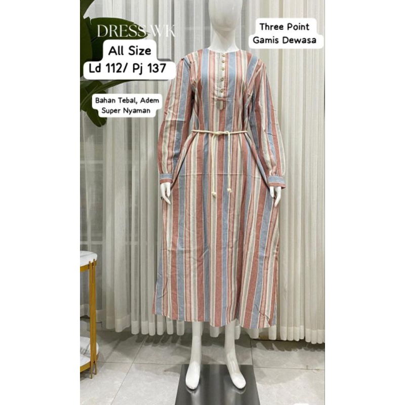 Baju Gamis Wanita Dewasa Original Brand Three Point