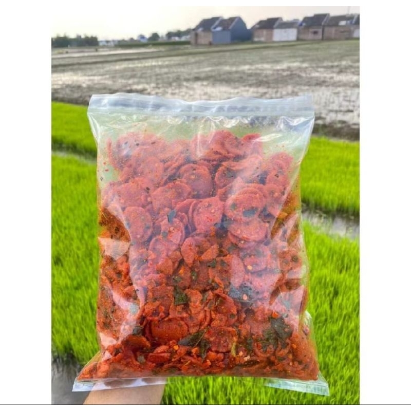 

Sosreng Sosis goreng crispy dengan rasa extra pedas daun jeruk 250gram