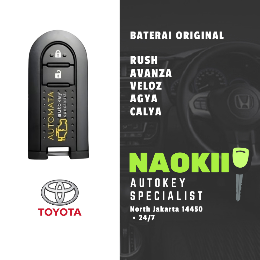 Baterai Remote Keyless Mobil Toyota Agya