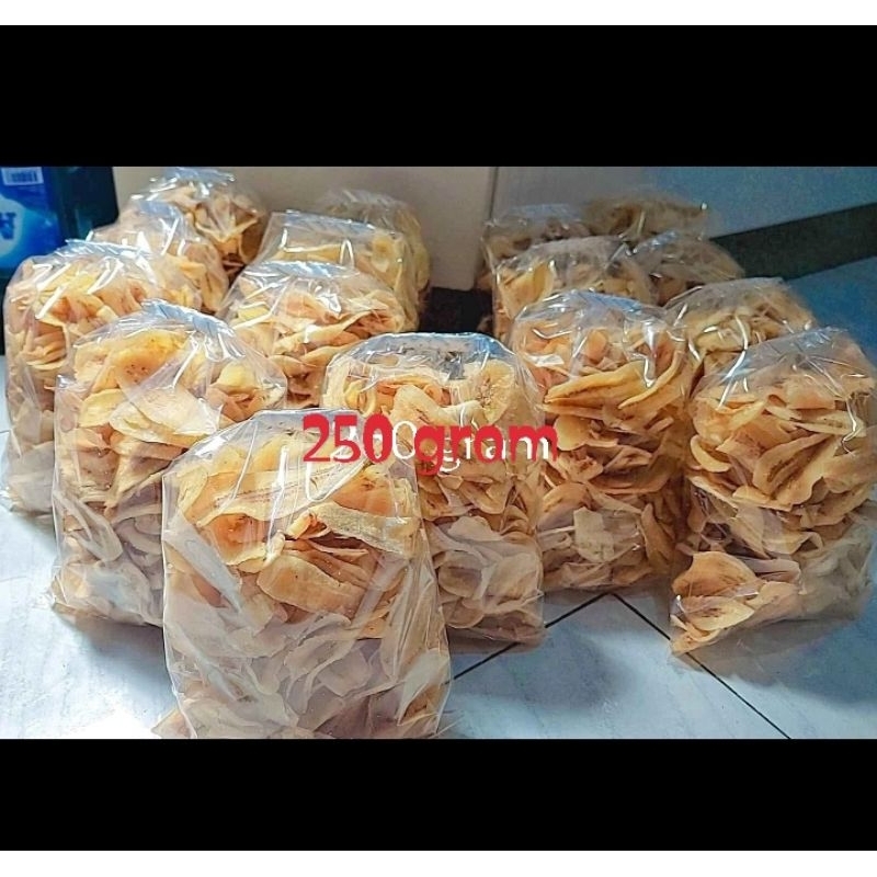 

Keripik pisang 250 gramgurih renyah danMURAH