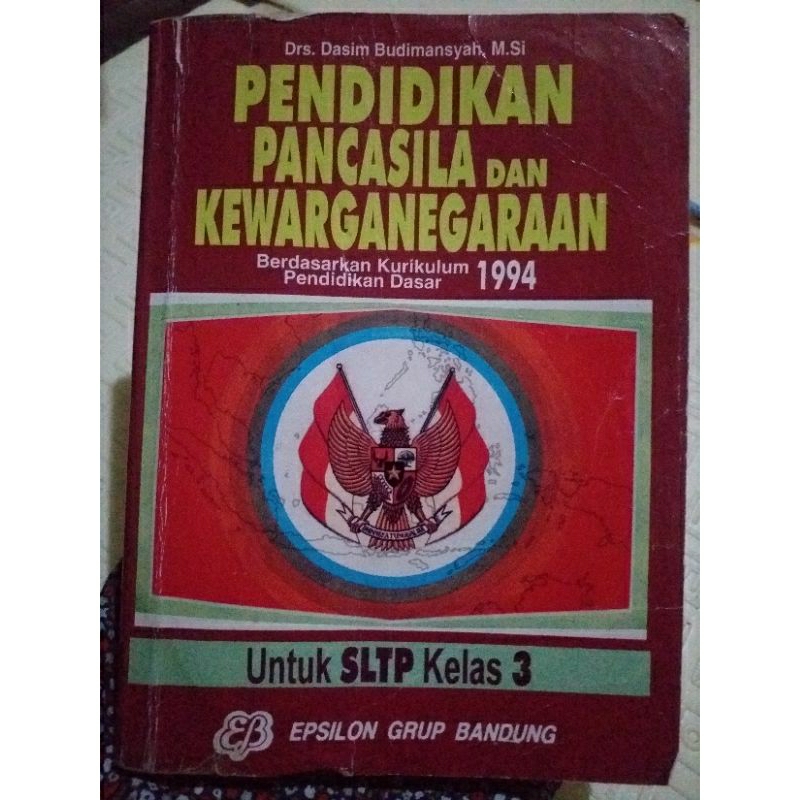 Buku Pendidikan Pancasila dan Kewarganegaraan Kurikulum 1994 untuk SLTP Kelas 3