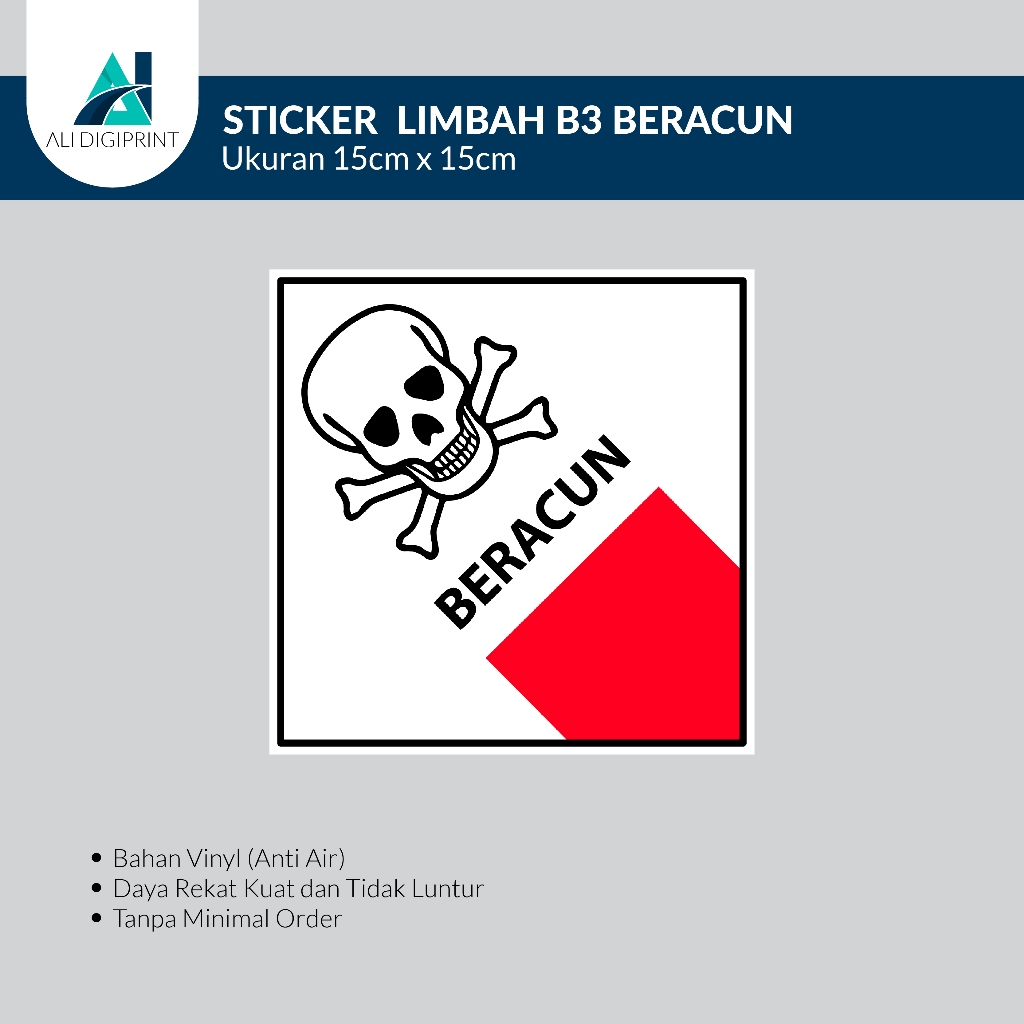 

Stiker Simbol Label K3 Limbah B3 Hazmat Beracun