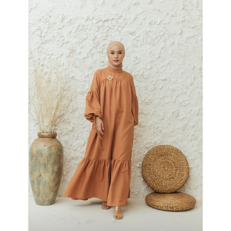 PRELOVED Wearing Klamby - Nora Dress in Orange Bush