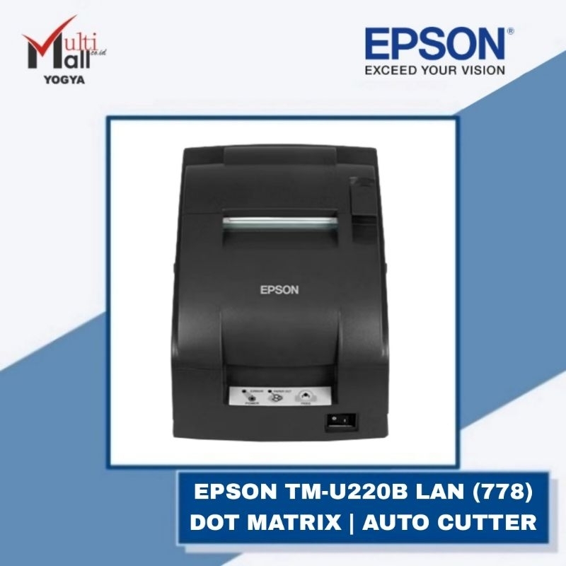 Epson Printer Dot Matrix TM-U220B LAN Auto Cutter Printer Kasir TM U220B / TMU 220B / Ethernet (778)