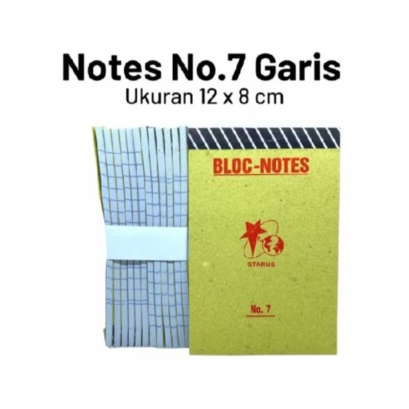 

Buku notes kecil no.7 bergaris merk starus (isi 12 buku)
