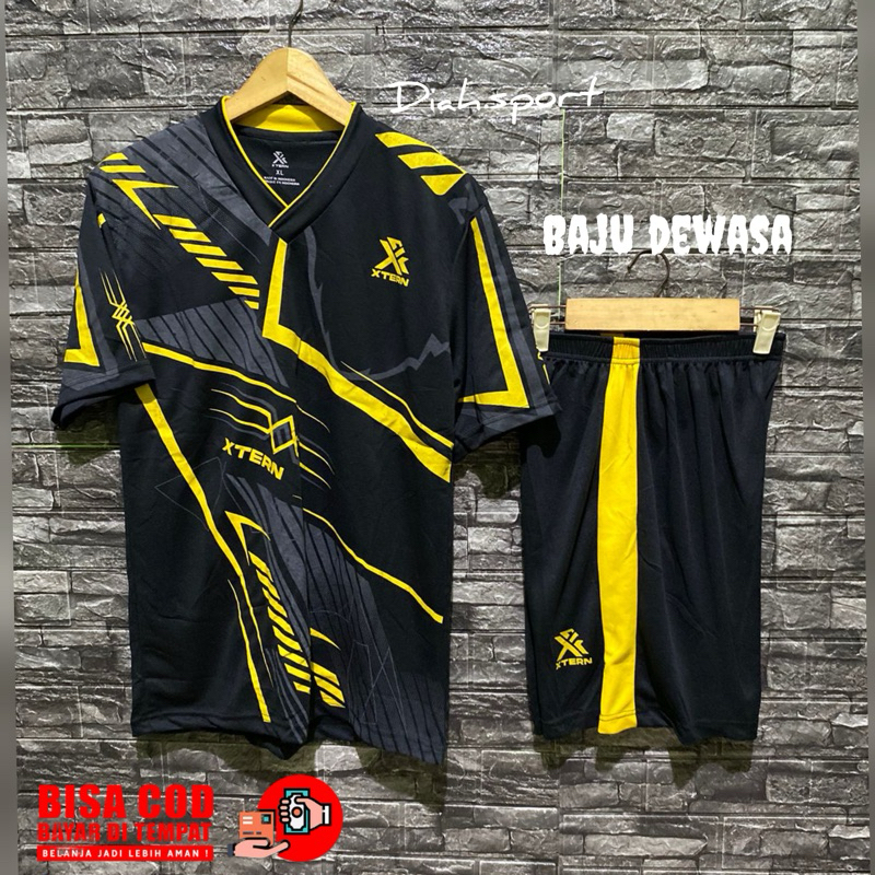 Jersey Olahrga Pria Baju Futsal Volly Badmiton Bulutangkis Kaos Olahrga Wanita Set Baju Celana