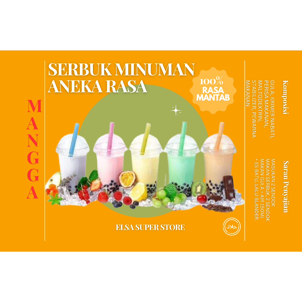 

SERBUK MINUMAN RASA MANGGA 500GR