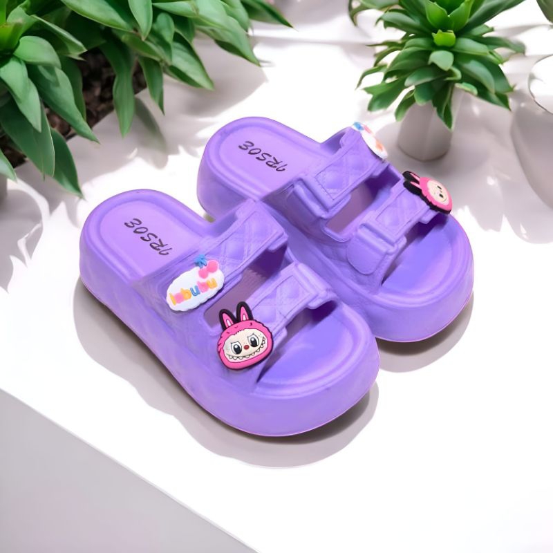 Irsoe Ban2 Sandal Anak Perempuan Sandal Slop Anak Perempuan Sandal Anak Cewek Sandal Anak EU 24-35