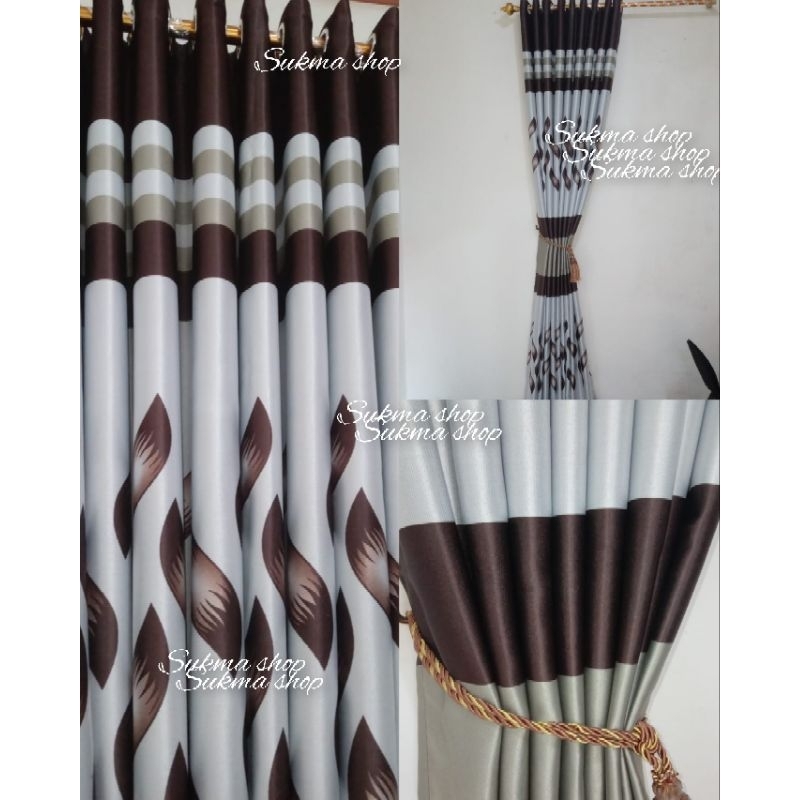 gorden tirai jendela gorden rumah minimalis BLAKCOUT plinting mewah motif