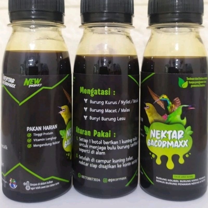 Nektar GacorMaxx Hitam black nektar penggacor untuk berung kolibri konin dan pemakan madu lain tingg
