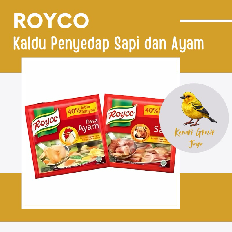 

Royco Bumbu Penyedap Rasa Kaldu Ayam dan Sapi 8 Gram x 12 Sachet