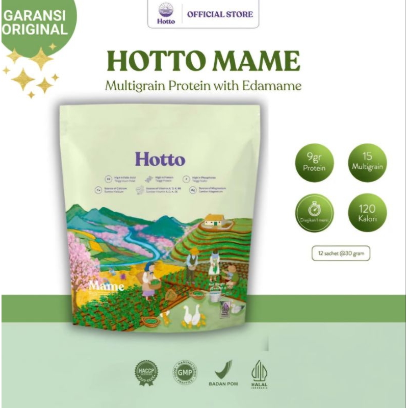 

Hotto Mame 1 Pouch (12 Sachet) Multigrain Tinggi Protein dengan Edamame Superfood