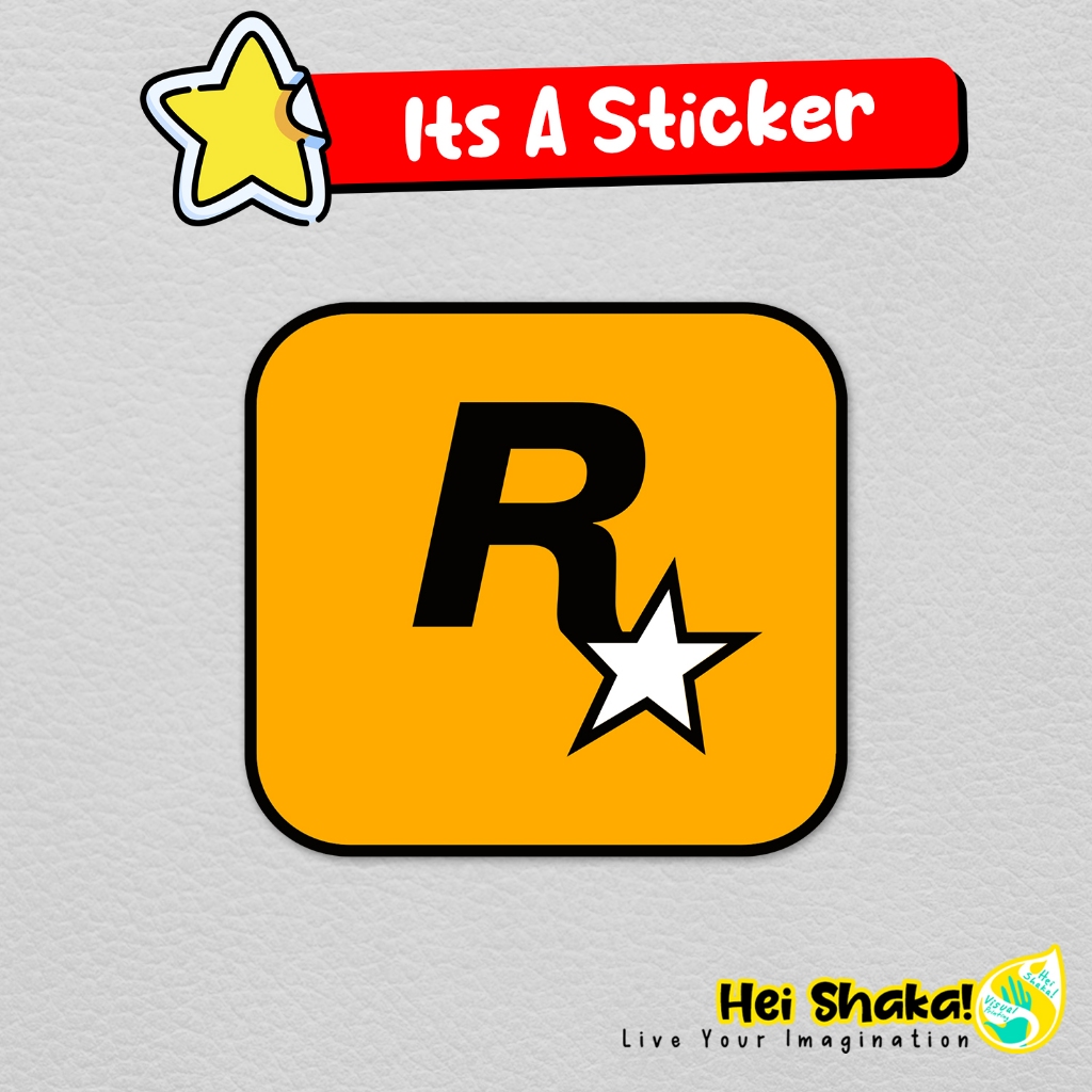 

Heishaka Stiker Rockstar Logo Sticker Game Gaming Vinyl Anti Air