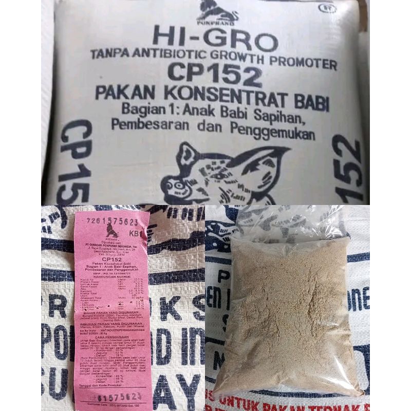 Hi-Gro CP152 Pangan Konsentrat Babi Pakan anak babi Penggemuk pembesaran 15kg