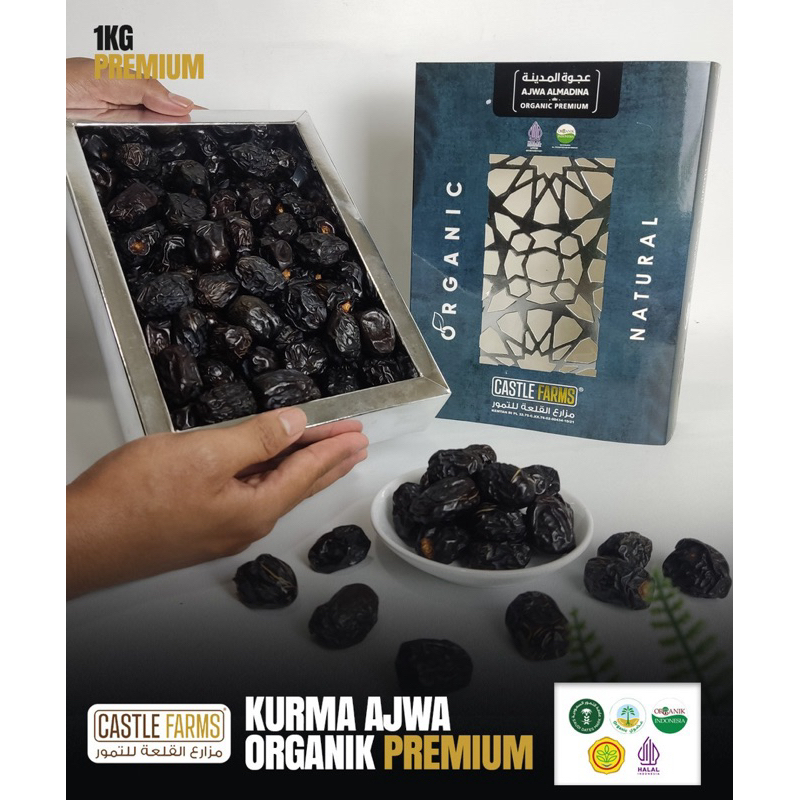 

Kurma Nabi Ajwa Organik Castle Farm Kemasaan 1kg Oleh Oleh Haji dan Umrah