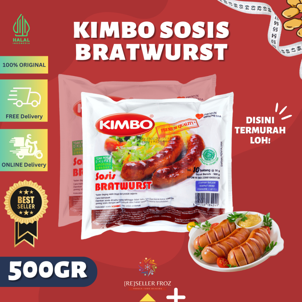 

KIMBO SOSIS BRATWURST 500GR | SOSIS BAKAR PANJANG | SOSIS KECIL | SOSIS DAGING | KIBO SOSIS COKLAT